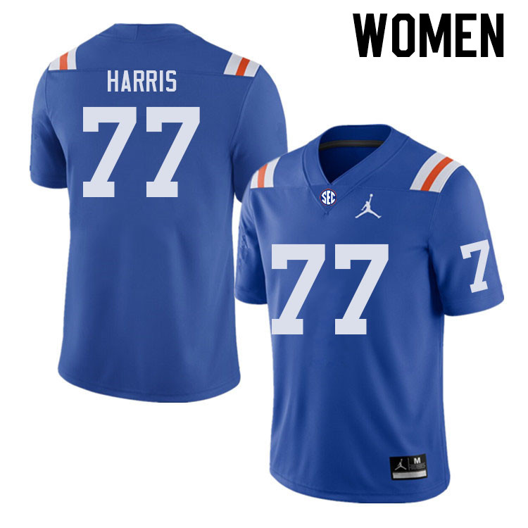 Women #77 Knijeah Harris Florida Gators College Football Jerseys Stitched-Retro